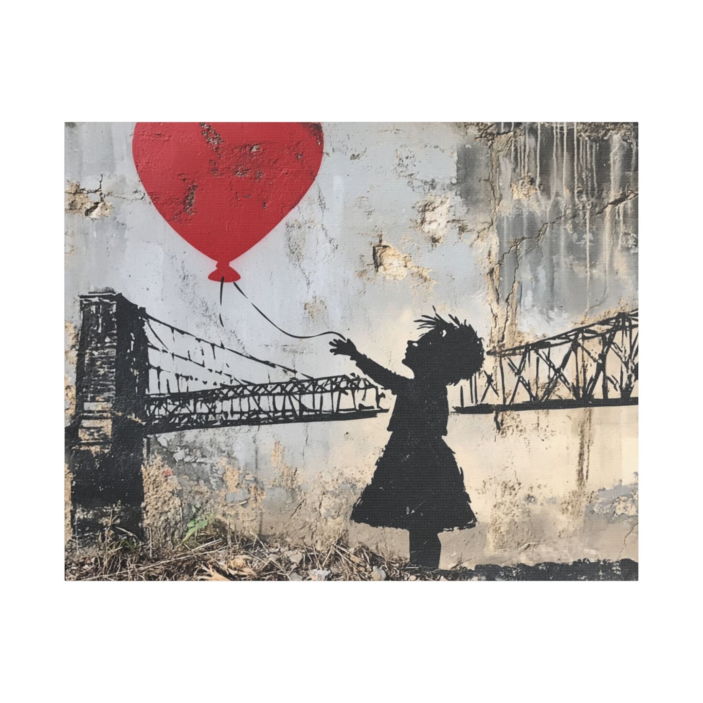 Balloon girl on bridge