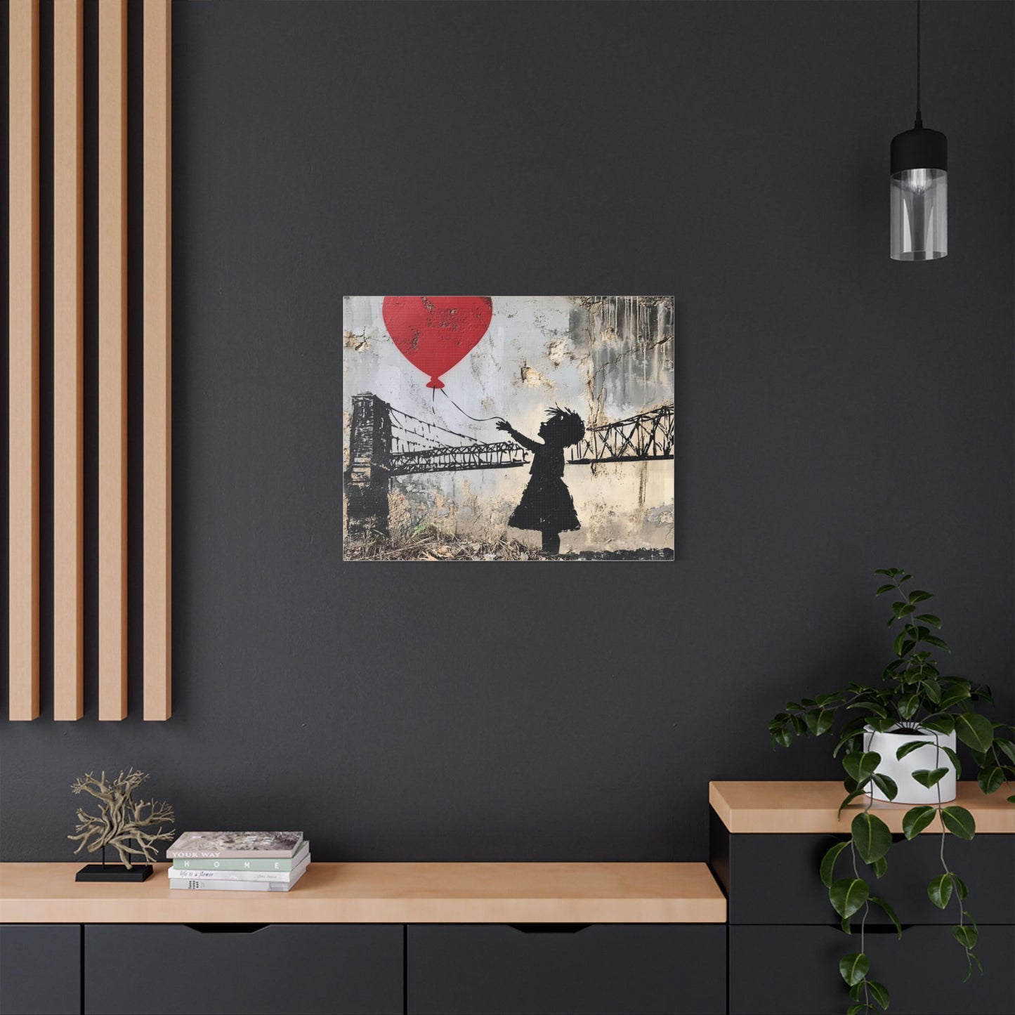 Balloon girl on bridge