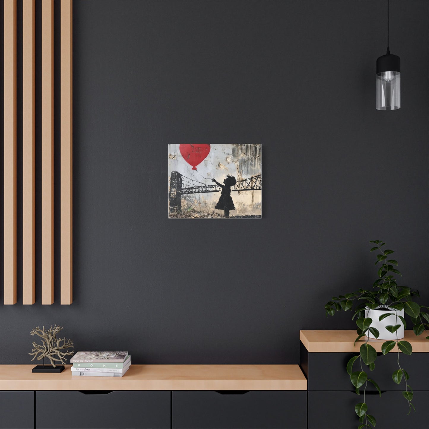 Balloon girl on bridge