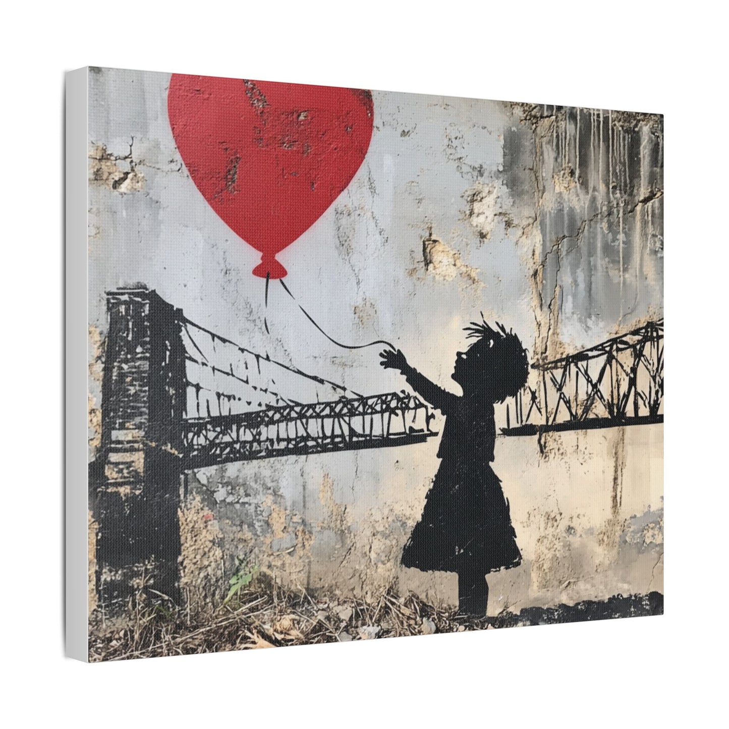 Balloon girl on bridge