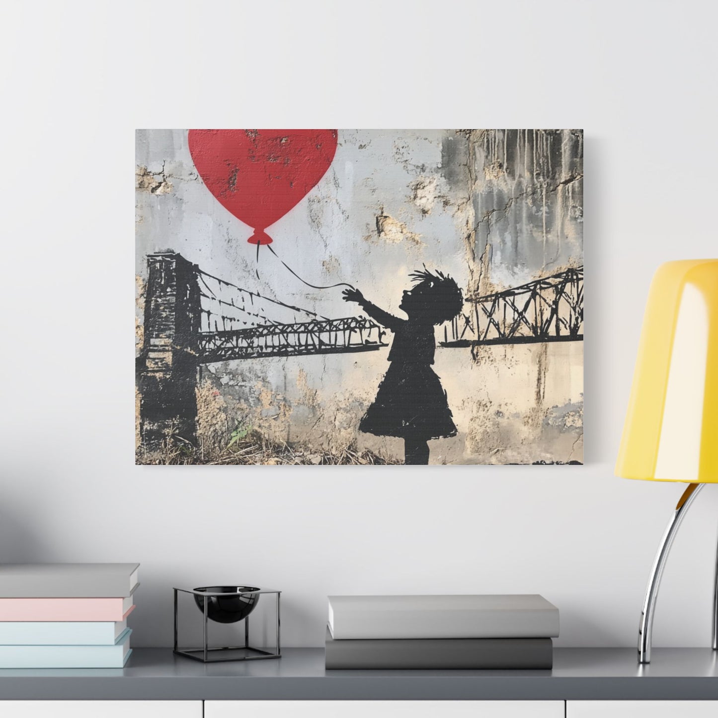 Balloon girl on bridge