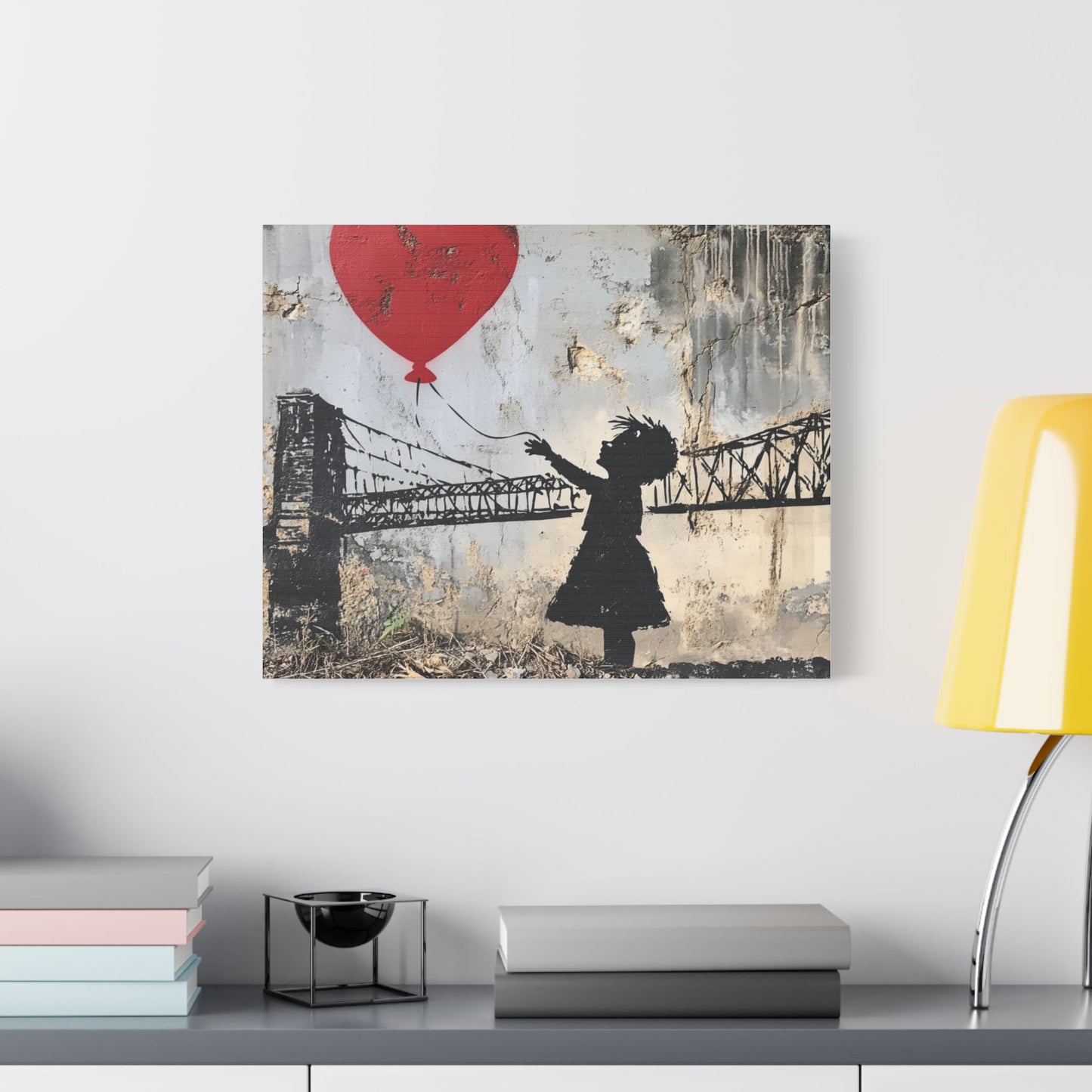 Balloon girl on bridge