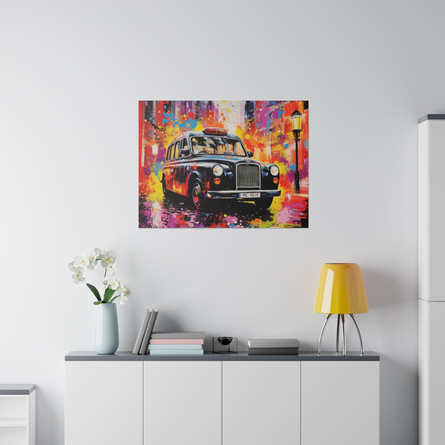 Colorful Cab Canvas