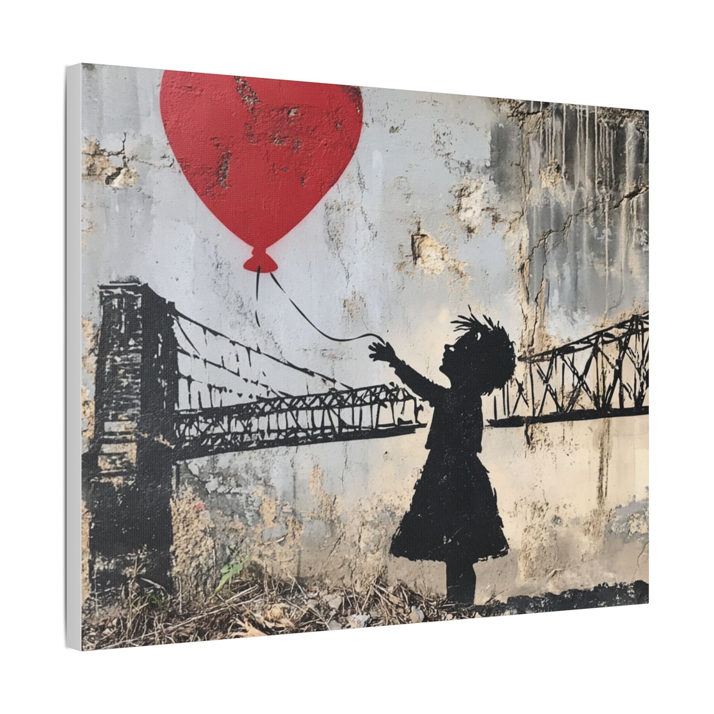 Balloon girl on bridge