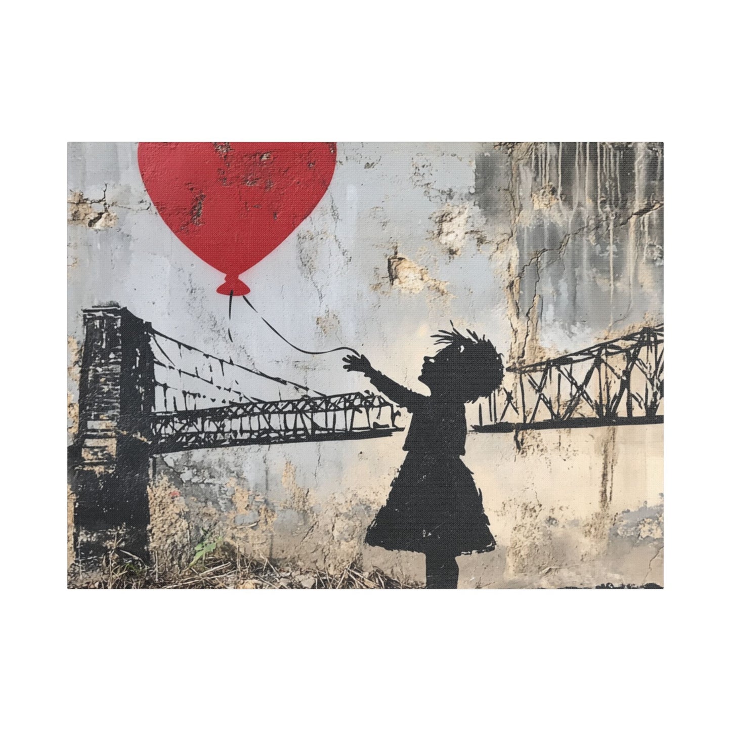 Balloon girl on bridge