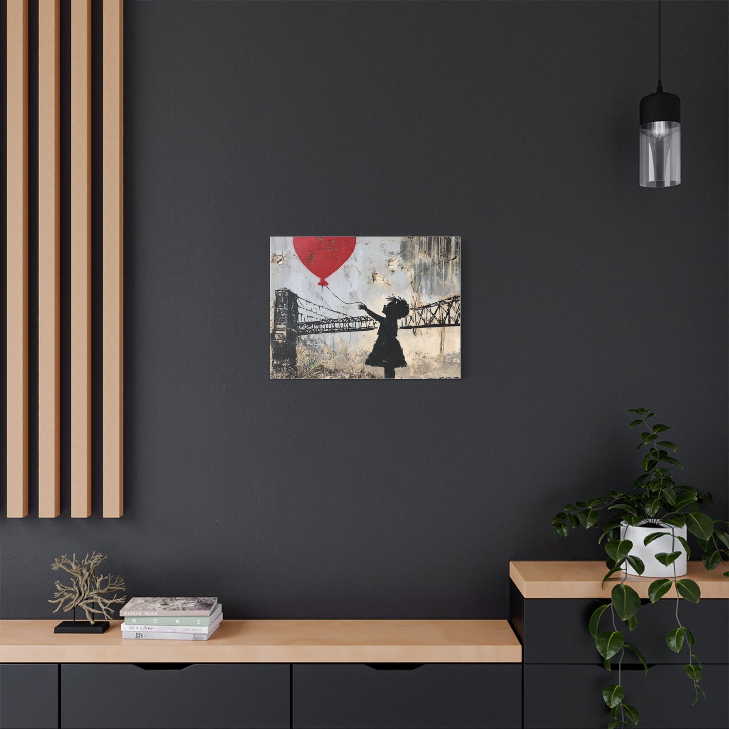 Balloon girl on bridge